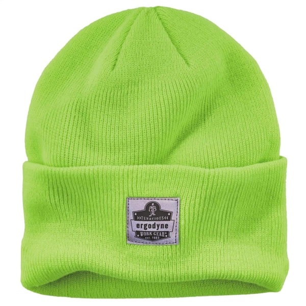 Ergodyne 6806 Lime 6806 Cuffed Rib Knit Beanie Hat 16806 - main